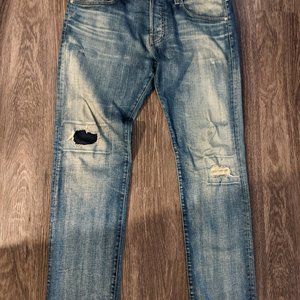 AG ADRIANO GOLDSCHMIED JEANS - MENS - SIZE 36 - DISTRESSED - STRAIGHT CUT